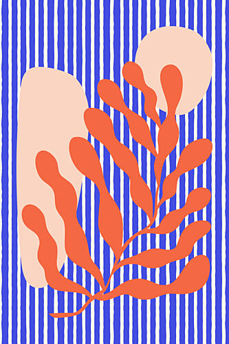 Abstract Coral Stripes Art abstrait reproduction