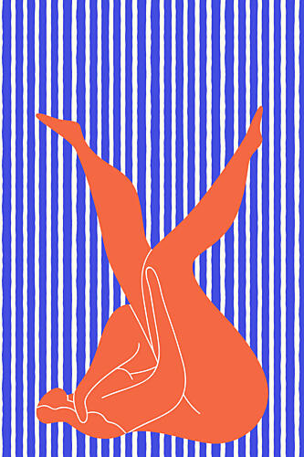 Peaceful Striped Body Art abstrait reproduction