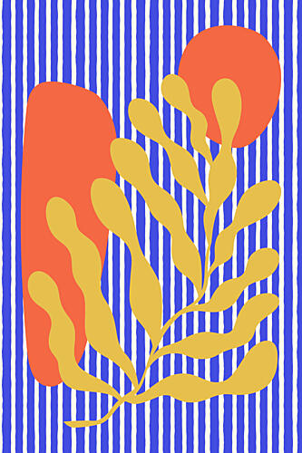Golden Seaweed Sun Art Print