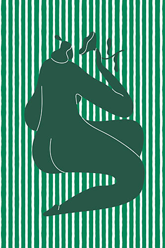 Serene Green Silhouette Art abstrait reproduction