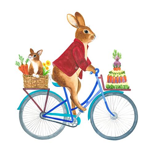 Easter Bunny Bike Ride Art Print