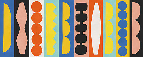 Vibrant Abstract Shapes Art abstrait reproduction