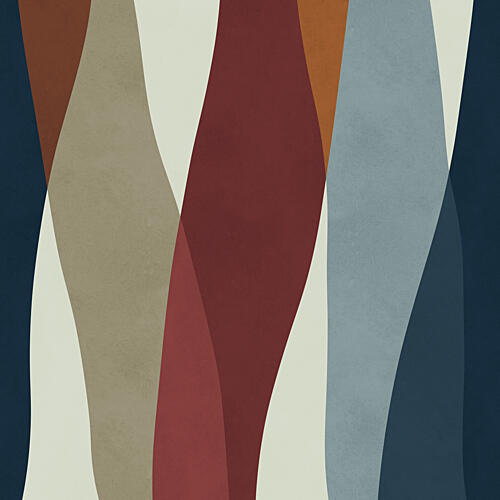Modern Color Waves Art abstrait reproduction