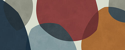 Organic Abstract Shapes Aquarelle reproduction