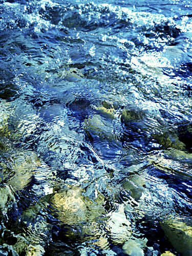 Shimmering Blue Water Art abstrait reproduction