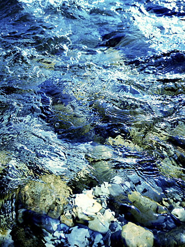 Clear Blue Water Flow Art Print