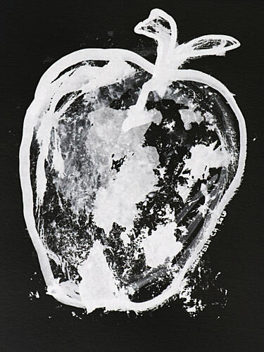 Abstract White Apple Art Print by Santhosh ch