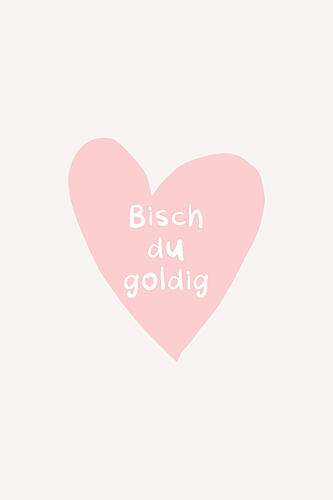 Bisch du Goldig Heart Doré reproduction