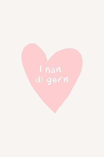 Pink Heart Love Message Minimaliste reproduction