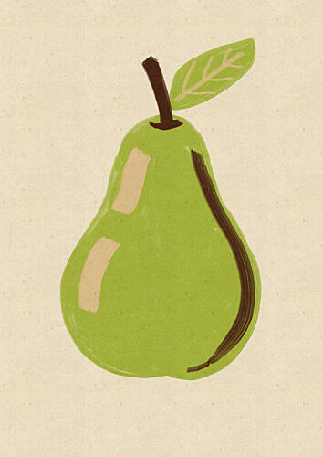 Charming Green Pear Art Print