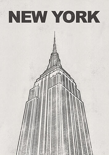New York Empire State Géométrique reproduction