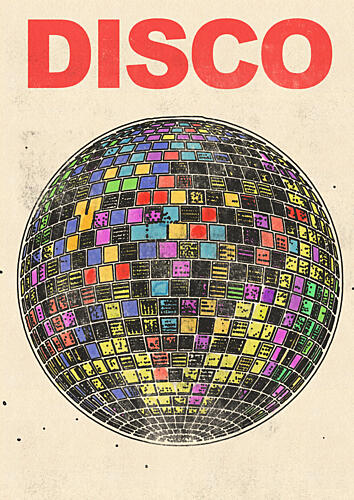 Colorful Disco Ball Art Print by Nicholas