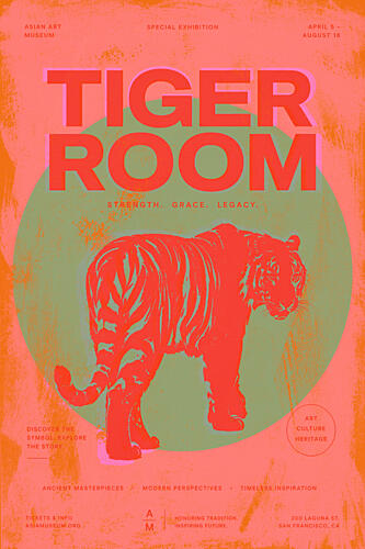 Graphic Orange Tiger Animaux reproduction