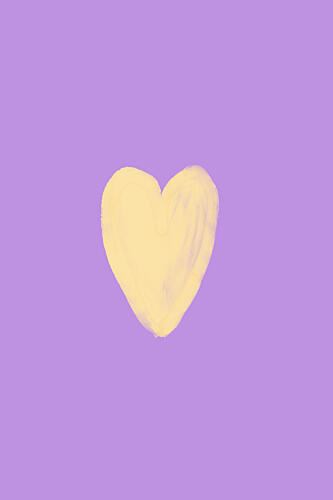 Gentle Yellow Heart Art abstrait reproduction
