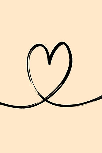 Continuous Line Heart Art abstrait reproduction