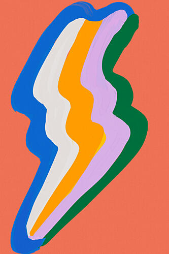 Playful Color Waves Art abstrait reproduction