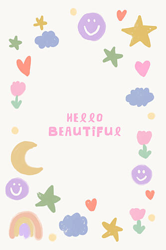 Hello Beautiful Whimsical Art Print