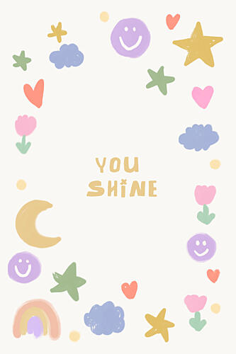 Cheerful Pastel Doodles Inspirant reproduction