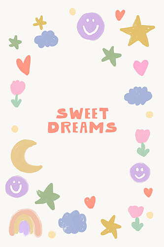 Sweet Dreams Happy Doodles Art Print