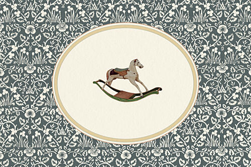 Rocking Horse Floral Pattern Animaux reproduction