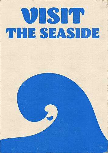 Retro Seaside Wave Océan reproduction