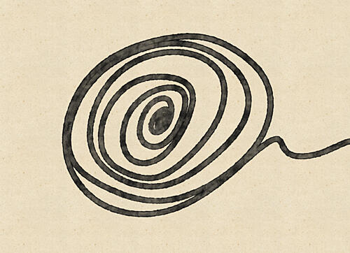 Minimal Black Spiral Art abstrait reproduction