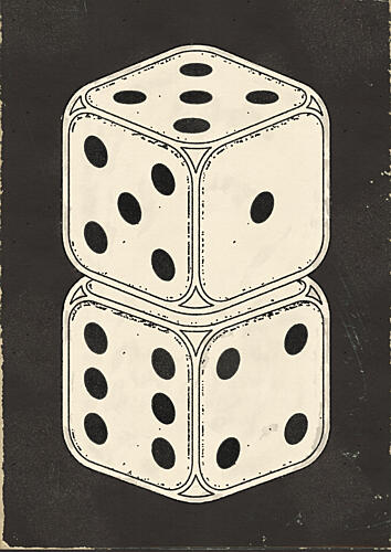Stacked Vintage Dice Sports reproduction