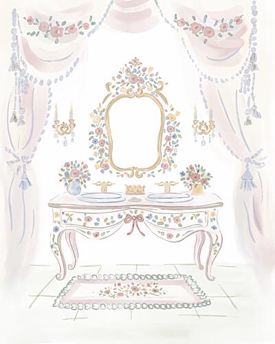 Elegant Floral Vanity Art Print by Radhika Modi