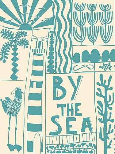 By the Sea Coastal Scene Art Print by Annick