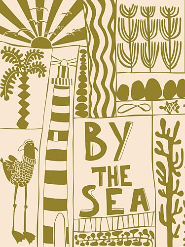 By the Sea Illustrated Coast Art Print by Annick