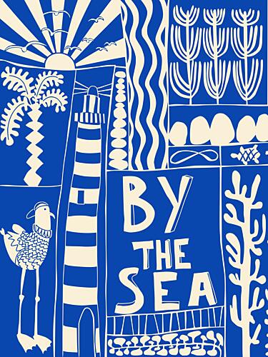By the Sea Coastal Scene Art Print by Annick