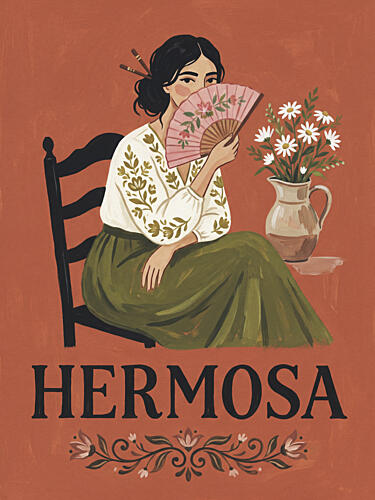 Hermosa with Fan Art Print