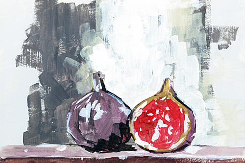 Vibrant Figs Still Life Geometric Print