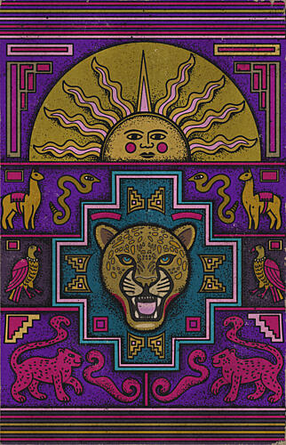 Tribal Jaguar Sun Art Print