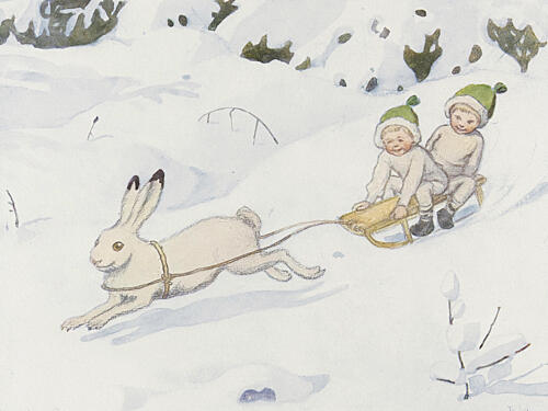 Snoharen Art Print by Elsa Beskow