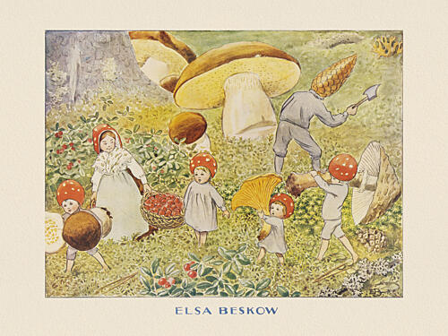 Tomtebobarnen Mushroom Kids Art Print