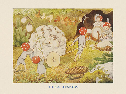 Tomtebobarnen Mushroom Kids Cotton Art Print
