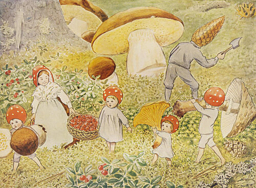 Tomtebobarnen Mushroom Kids Art Print