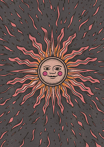 Smiling Celestial Sun Art Print