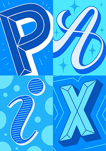Blue Peace Letters Illustration reproduction