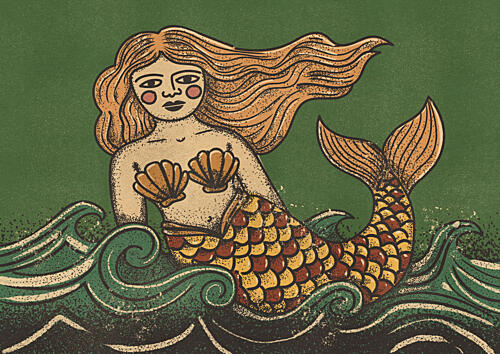 Whimsical Sea Siren Océan reproduction