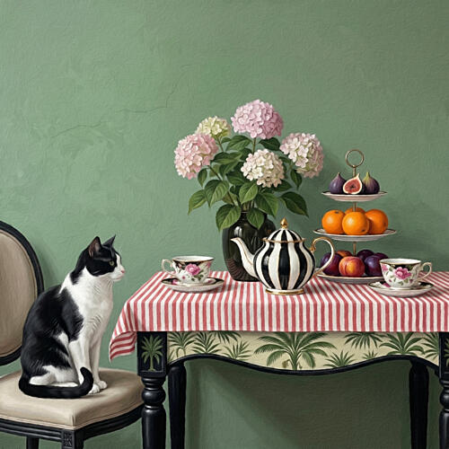 Cats Tea Party Art Print