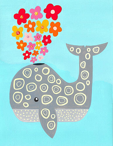 Floral Spouting Whale Océan reproduction