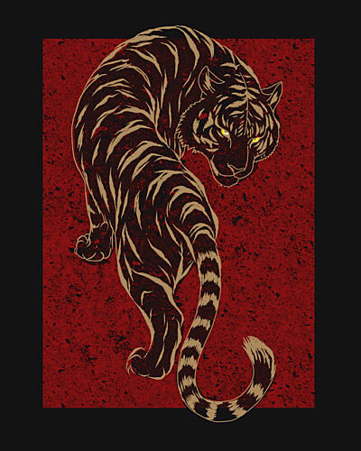 Fierce Red Tiger Animaux reproduction