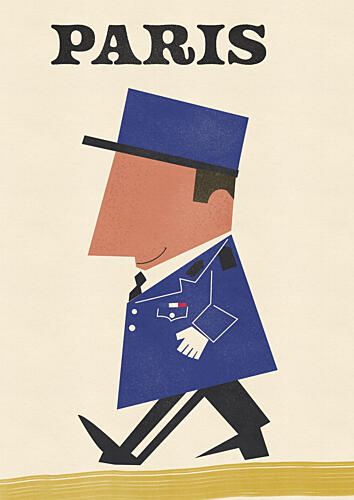 Parisian Officer Walking Art Print