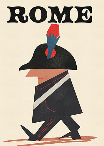 Walking Rome Carabinieri Art Print