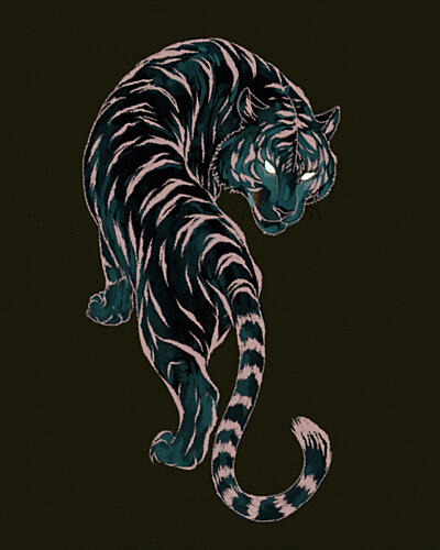 Dark Tiger Gaze Art Print by Josie George