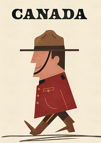 Walking Canadian Officer Art Print