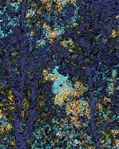 Vibrant Forest Canopy Art abstrait reproduction