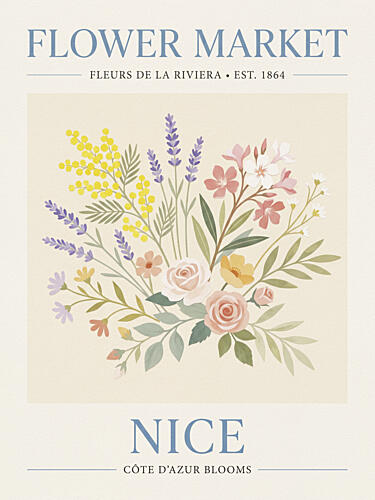 Nice Flower Market Bouquet Art nouveau reproduction